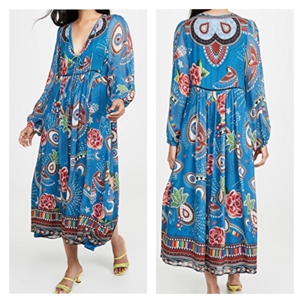 FARM Rio Mystic Blue Midi Dress